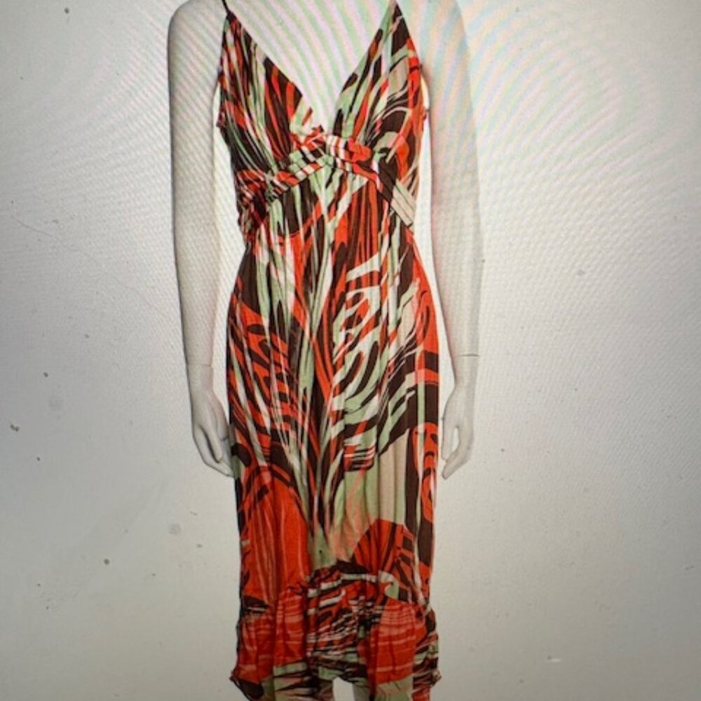 Ramy Brook Silk Palm Leaf Print Dress, Sz 8, $495
